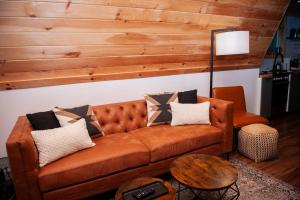 Χώρος καθιστικού στο The A-Frame on Pudding Hill