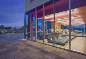 a gym on the roof of a building at Grand Hyatt San Antonio River Walk in San Antonio