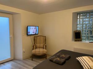 TV a/nebo společenská místnost v ubytování Chez Laurent