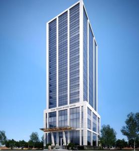 Lóc ÐaKhach san Toan Thang Stone的一栋有很多窗户的高大白色建筑