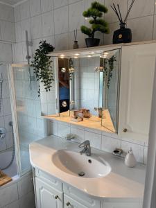 Et badeværelse på Schönes Apartment mit Wintergarten
