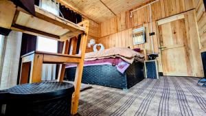 a bedroom with a bunk bed in a tiny house at Monkstel Cottages Shangarh in Shangarh