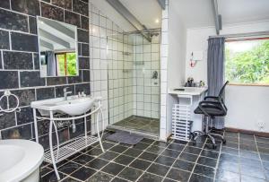a bathroom with a sink and a shower at House 1967 in George +55 photos