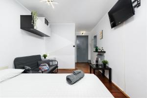 TV a/nebo společenská místnost v ubytování Sestriere - 200 mt dalle piste da sci - Monolocale