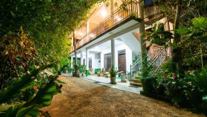 ein Flur eines Gebäudes mit Topfpflanzen in der Unterkunft Shady mango villa in Sigiriya