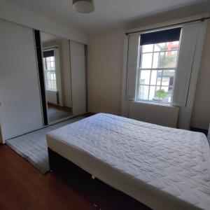 Fantastic Location! في دبلن: غرفة نوم بها سرير ونافذة كبيرة