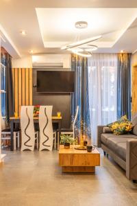 Χώρος καθιστικού στο Two Bedroom Apartment with Terrace- Tatra View - Księżycowe Apartamenty SPA - 24d-1