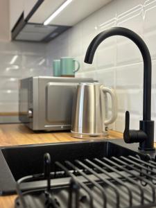 Kuchyň nebo kuchyňský kout v ubytování Apartman Panorama