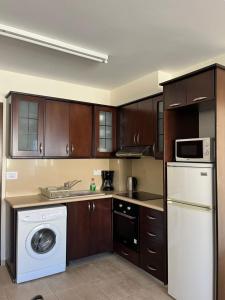 cocina con lavadora y lavavajillas en DANAOS 2 COMPLEX APARTMENT - By IMH Travel & Tours, en Pafos
