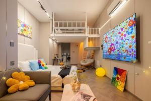 Et opholdsområde på Shanghai Hills&Sunflower Ultra Horizon Hotel & Suite