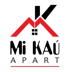 ein Logo für ein Immobilienunternehmen mit einem Haus in der Unterkunft Apart Mi Kaú in Catriel