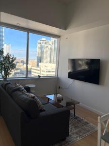 Μια τηλεόραση ή/και κέντρο ψυχαγωγίας στο Luxury 1Beds and 2Beds in Downtown Edmonton close to Rogers +61 φωτογραφίες