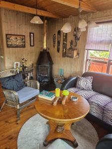 Posezení v ubytování Hreiðrið cozy cabin in the countryside