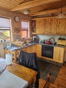 Kuchyň nebo kuchyňský kout v ubytování Hreiðrið cozy cabin in the countryside + 6 fotografií