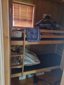 Palanda nebo palandy na pokoji v ubytování Hreiðrið cozy cabin in the countryside