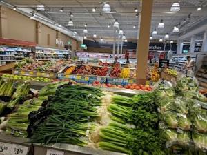 a produce section of a grocery store with vegetables at Pet friendly home near Adventure World Fiona Murdoch in Perth