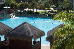 a large swimming pool with a waterfall in a resort at Pet friendly home near Adventure World Fiona Murdoch in Perth
