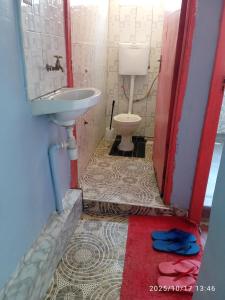 a bathroom with a sink and a toilet at Polycap Cottage Home in Murangʼa +61 photos