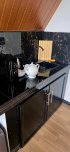 een aanrecht met een wastafel en een kom erop bij Pinna Eco in Galle