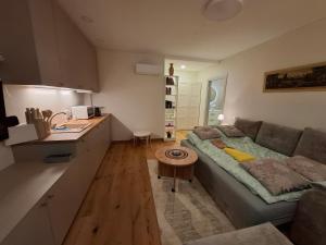 O bucătărie sau chicinetă la Ievos apartamentai