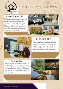 Bình Tích Homestay في Thôn My An: مجموعة من الصور لمنزل مع مزهرية +6 صور