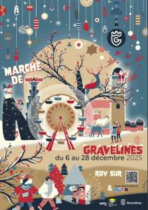 a poster for a carnival with a ferris wheel at Maison Chez Lili à 200 m de la plage ,jardin privé et clos in Gravelines