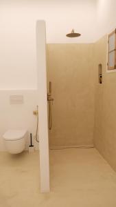 ein Badezimmer mit Dusche und Toilette in der Unterkunft Suites Agroturismo Bini Aumaia in Es Mercadal