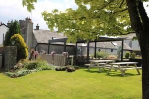 um grupo de mesas de piquenique num quintal em Townsend House Guest House em Birr