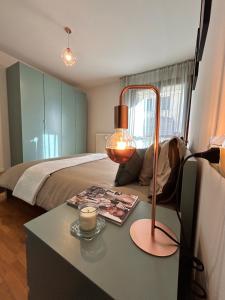 Ένα ή περισσότερα κρεβάτια σε δωμάτιο στο Bilocale moderno a Conselve