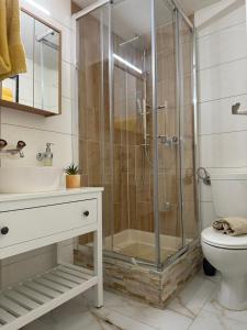 Koupelna v ubytování Ruhige Studio in Leukerbad + 3 fotografie