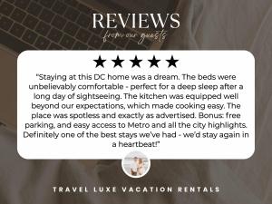 Πιστοποιητικό, βραβείο, πινακίδα ή έγγραφο που προβάλλεται στο Luxury 3BR with Parking in Heart of DC - Steps to Metro