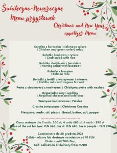 a christmas menu for a christmas party at Apartamenty Grapa Resort Darmowy SkiBuS 2xSauny 2xSale zabaw Balia Kulkolandia in Białka Tatrzanska