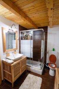 Koupelna v ubytování Brvnara Moj san - Log cabin My Dream + 31 fotografií