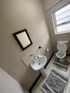a bathroom with a sink and a toilet at The Grey Ivory in Port Alfred