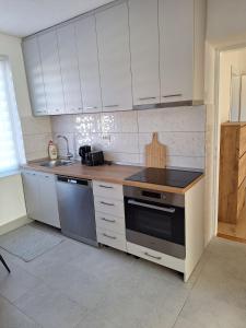 Η κουζίνα ή μικρή κουζίνα στο Apartman Centar