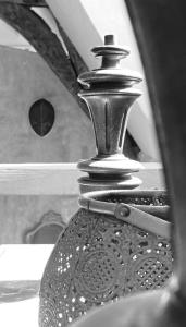 une photo en noir et blanc d'un vase dans l'établissement The Mystical Suite, à Anvers