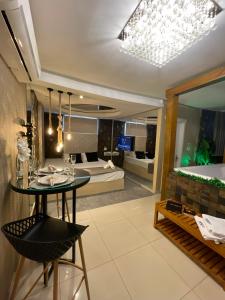 Χώρος καθιστικού στο Hotel Motel Paradiso - Cruz Alta-RS