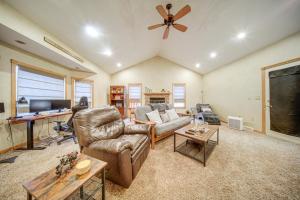 a living room with a couch and a table at Family and Pet Friendly! 7-Acre Escape in Jefferson in Jefferson