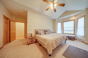 a bedroom with a bed and a ceiling fan at Family and Pet Friendly! 7-Acre Escape in Jefferson in Jefferson