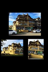 a group of three pictures of a large building at GramadoPenthouse 4quartos 3banheiros in Gramado