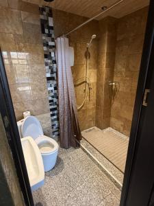 un bagno con doccia, WC e lavandino di LusakertHouse a Nor Gyugh Altre 7 foto