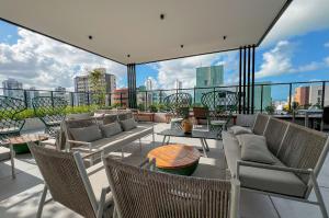 Χώρος καθιστικού στο Move Tambaú Studio Rooftop Piscina Prox Praia