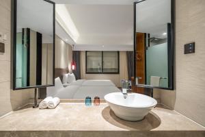 Χώρος καθιστικού στο Kaiyuan Mingting Hotel, near Gulou Metro Station, Tianyi Square, Ningbo