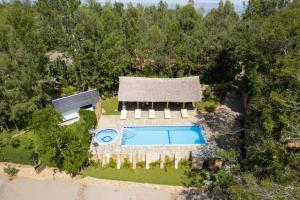 an aerial view of a house with a swimming pool at 4Ps House Getaway in Kitui