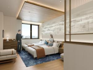 Χώρος καθιστικού στο The OneFive Tokyo Kameido