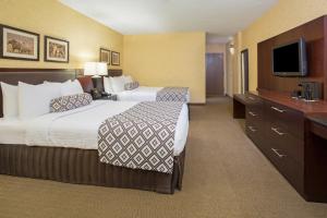 丹佛的住宿－丹佛國際機場皇冠假日酒店，酒店客房设有两张床和一台平面电视。