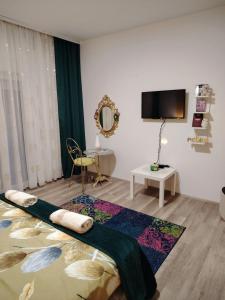 a living room with a rug on the floor at Apartman Raj in Vrnjačka Banja