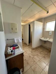 una habitación con un baño con lavabo e inodoro en Nannup Hotel Motel, en Nannup