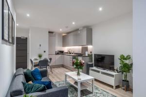 TV a/nebo společenská místnost v ubytování Stylish 1 bed apartment in Central Solihull