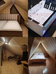 un colletto di quattro foto di un letto e di una camera di Apartamenty pod Jesionami u Bartka a Zakopane